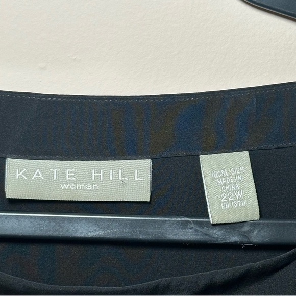 Kate Hill Classic Closet Staple Black Sleeveless Silk Elevated Basic TankTop 22W - Picture 8 of 16